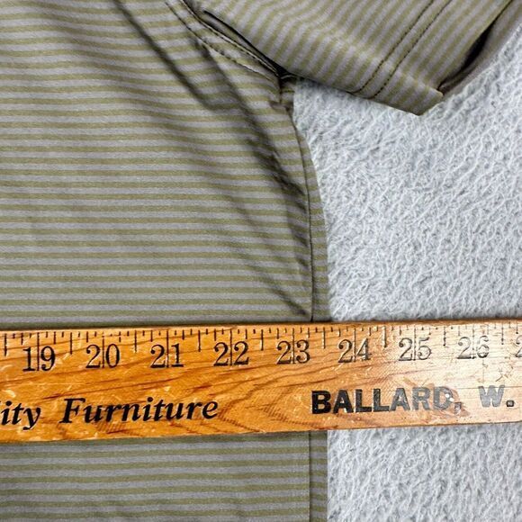 J Mclaughlin Shirt Mens XL Olive Green Striped Golf Polo Stretch Athletic Rugby - Picture 7 of 9